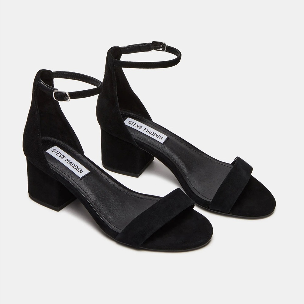Steve Madden Black Suede Heels with Strap
